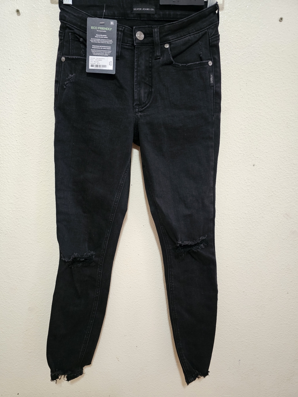 Silver Jeans Black Ripped Skinny Jeans for Women